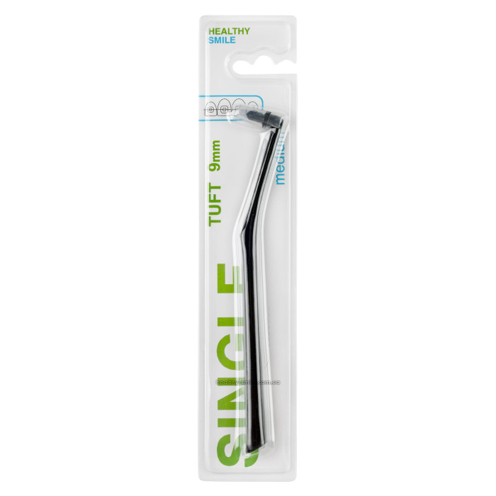 Healthy Smile Tuft Medium 9mm Mono-Flux Toothbrush, Black